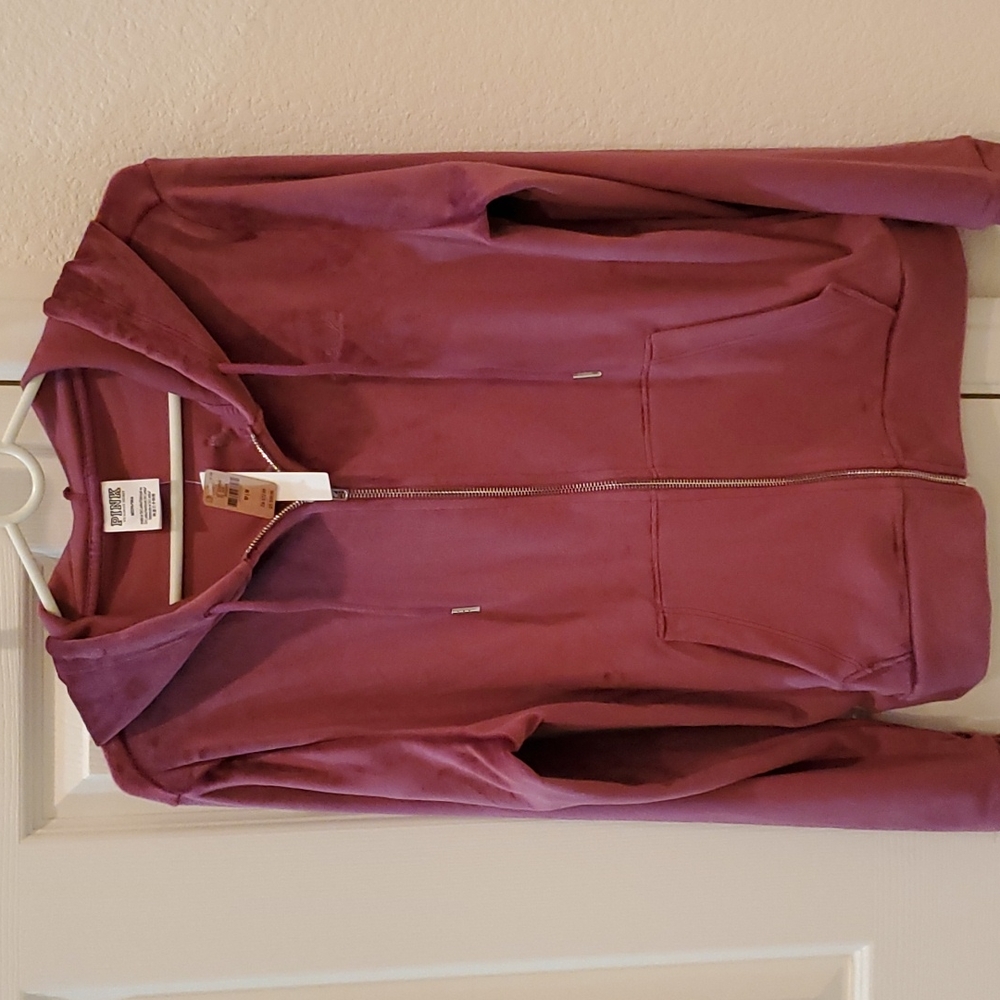 Pink VS Hoody Suede Sweater